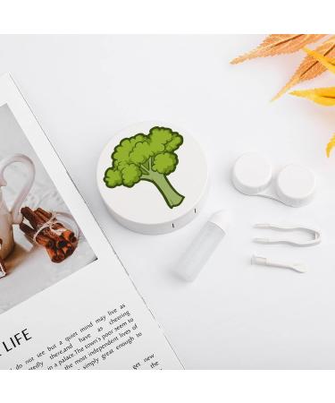 Broccoli Tree Round Case For Contact Lens Kit Storage Box with Mirror Printed - Buy Online on GoSupps.com