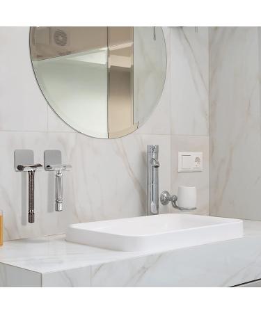 Linkidea 8-Piece Wall Bracket Set - Self-Adhesive Shower Razor Holder Stainless Steel Hangers for Vikings & Merkur Safety Razors - Upgrade Your Shaving Experience - Buy Online on GoSupps.com