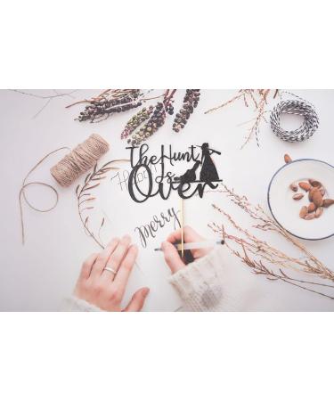 The Hunt is Over Cake Topper Funny Guns Themed Bride & Groom Wedding / Engagement / Bridal Shower Party Cake Decorations Black Glitter - Buy Online on GoSupps.com