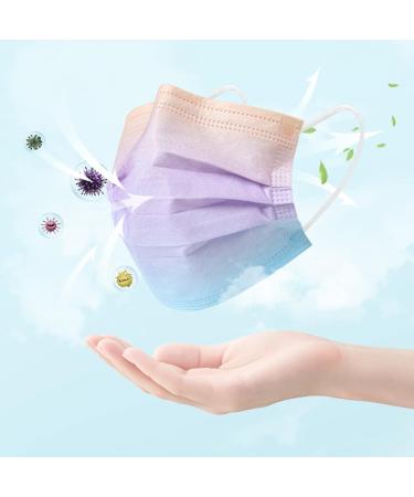 Fashion rainbow gradient color mask-color cute personality disposable rainbow gradient 9.5*17.5cm - Buy Online on GoSupps.com