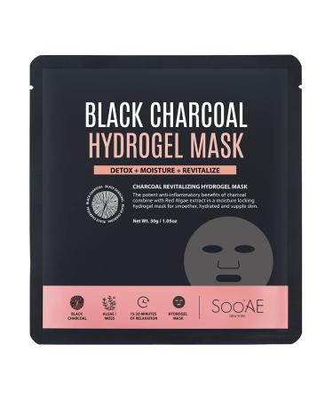 SOO'AE Black Charcoal Hydrogel Mask Detox/Moisturize/Revitalize x2 Masks