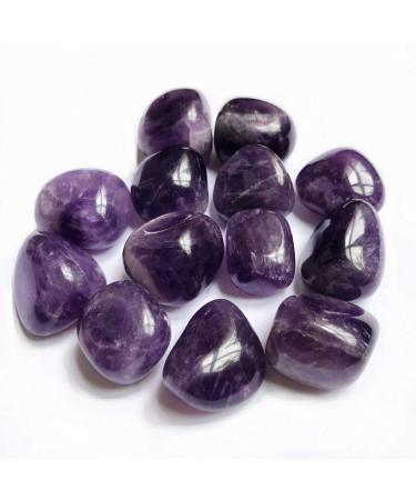 Anjiucc 1/2 lb Amethyst Natural Bulk Stone Crystals - Large 0.5''-1" Natural Tumbled Stones Polished Crystal Kit for Reiki, Healing Crystal