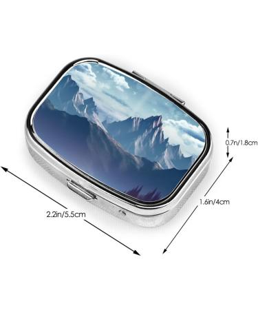 Mountain Printed Square Pill Box | Portable Travel Medicine Organiser | International Shipping - Buy Online on GoSupps.com