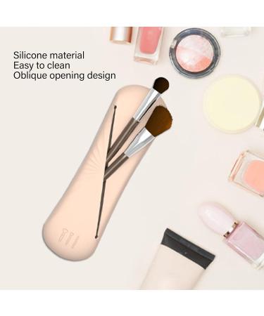 Silicone Makeup Brush Bag - Large Capacity Dustproof Holder for Home & Travel | Brown Portable Design - Buy Online on GoSupps.com