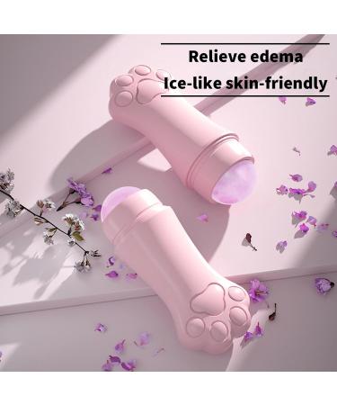 Jade Face Roller Puffiness Reducing Roller Facial Roller Skincare Roller Cat Claw Facial Skin Massager Roller Jade Stone Skin Care Tool Relaxing Jade Roller for Skin Pink - Buy Online on GoSupps.com