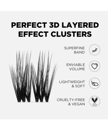 Beyelian C Curl Cluster Eyelashes - 48 PCs 0.07mm 16mm Individual DIY Extensions | Super Thin Black Band - Buy Online on GoSupps.com