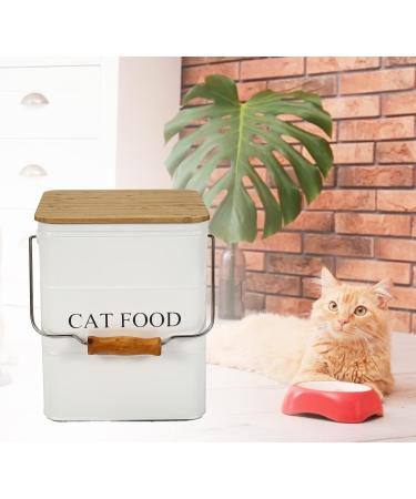 Ctomche Cat Food Container with Airtight Lid and Scoop Metal Vintage Pet Food Container for Cat Pet Treat Bin with Portable Handle Decorative Cat Food Organiser for Kitchen 5-6lbs - Buy Online on GoSupps.com