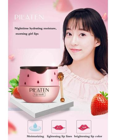 Strawberry Moisturizing Fruit Extract Lip Sleeping Mask Full Lip Balm Soft and Tender Bright Lip Color Reduce Lip Wrinkles - Buy Online on GoSupps.com