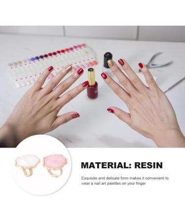 SEWACC Lot de 2 Palettes de Couleurs pour Ongles de Coquillage Motif Marbre Blanc et Rose Palettes de Bagues pour Nail Art L g res et Faciles Nettoyer Outil Cr atif pour Manucure - Buy Online on GoSupps.com