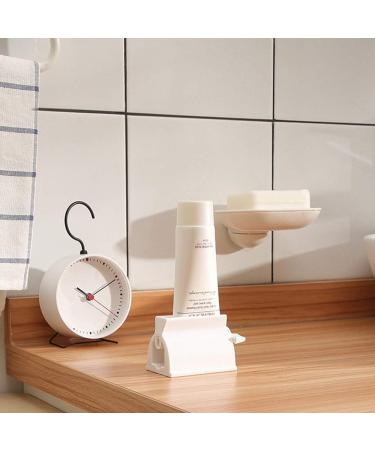 LONGFITE Toothpaste Squeezer Set of 2 Rolling Tube Toothpaste Holder Stand Bathroom Organizer (White) - Buy Online on GoSupps.com