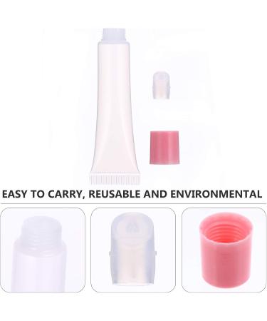  RVUEM 50pcs 15g Empty Lip Gloss Tubes Clear Plastic Reusable Refillable Lip Balm Container Nail Polish Liquid Lotion Bottle for DIY Makeup Lip Samples Pink - Buy Online on GoSupps.com