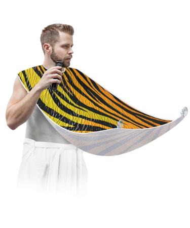 Zebra Stripes Beard Bib Apron Beard Hair Catcher for Men Shaving Fathers Day Anniversary Christmas Gifts for Dad Husband Beard Bib with 2 Suction Cups