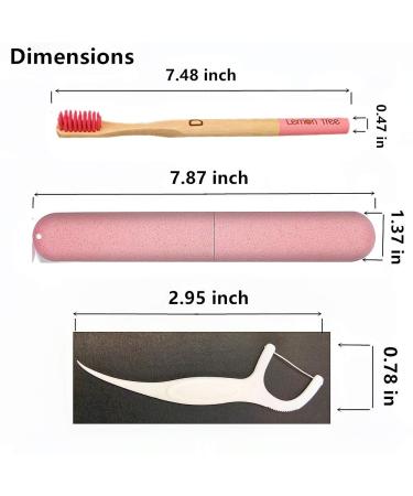 Bamboo Toothbrush 4-Pack with Cases - Eco-Friendly, BPA-Free, Biodegradable - Includes 4 Travel Cases and 10 Dental Floss Pack - Buy Online on GoSupps.com