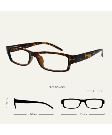 Buy Stylish Brown Tortoiseshell Reading Glasses - Lightweight & Comfortable 2 Pack for Men & Women | UVR2PK032BR +3.50 - Buy Online on GoSupps.com