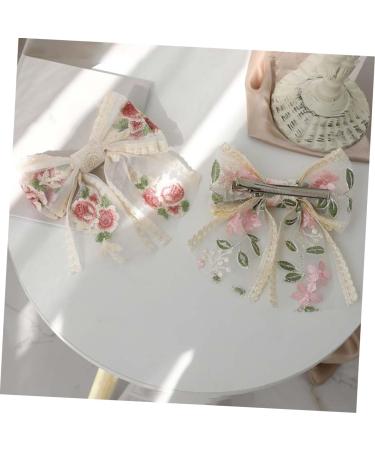 Angoily Embroidered Butterfly Hair Clip Wedding Hair Bowknot Women Hair Clips Wedding Hair Clips Bow for Hair Bow Clip Hair Barrettes Bowknot Clip Hair Clamps Fabric Hairpin Miss Modeling - Buy Online on GoSupps.com