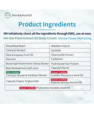 HH Oat Plant Extract Oil Body Cream 300g - Nourishing Red Tangerine Moisturizer for All Skin Types - International Shipping Available - Buy Online on GoSupps.com