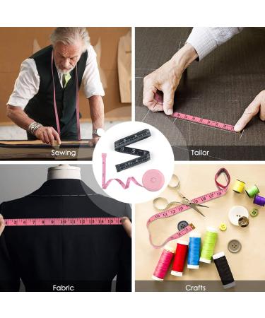 60Inch/150CM Tape Measure Set  Include Black Soft Dual Sided Ruler & Pink Retractable Double Scale Body Measuring Tape  for Body Weight Loss Fabric Sewing Tailor Cloth Knitting Home Craft Measurements - Buy Online on GoSupps.com