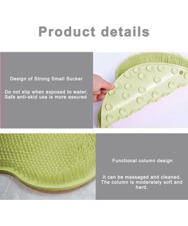 Silicone Shower Brush with Suction Cup - Exfoliating Scrubber for Back and Feet - Long Bristles for Wet/Dry Brushing - Cleans Body Easily - 30x25cm (Green) - Buy Online on GoSupps.com