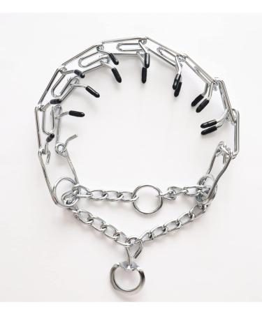 HY-MS Dog Prong Collar Stainless Steel Dog Prong Training Chain Collar Adjustable Pinch Pet Choke Collar Silver Plating with Comfort Rubber Tips for Small/Medium/Large Dogs (S- 17.7in) S - 17.7in - Buy Online on GoSupps.com