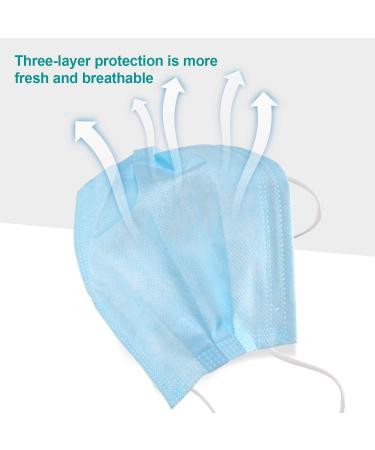 50 Pcs Disposable Adult Face Mask 3 PLY Layer Protective Face Masks Blue - Buy Online on GoSupps.com