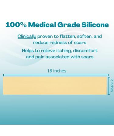 NewGel+ Advanced Silicone Scar Treatment Tape - Reusable 2 x 18 Strip for Abdominal & Extremity Scars - C-Section, Injury, Keloids, Burns - BEIGE - Buy Online on GoSupps.com