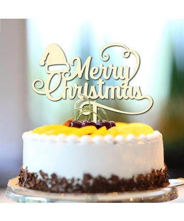 Merry Christmas Cupcake Toppers Santa Gifts Elk Children Cake Topper for Baby Shower Gender Reveal Decor Personalized Cute Reindeer Letter Dessert Food Fruit Wood Gold Glitter Style-4 - Buy Online on GoSupps.com