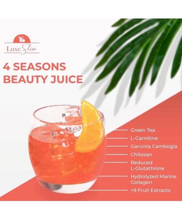 Luxe Slim 4 SEASONS Beauty Juice 21g x 10 Sachets - 10 Count Pack for Radiant Skin - Buy Online on GoSupps.com