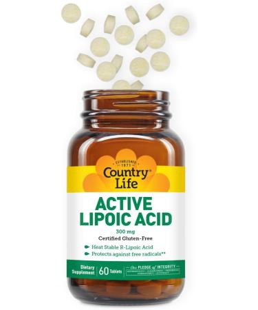 Country Life R-Alpha Lipoic Acid Complex 300mg - Alpha-Lipoic Acid 270mg & R-Lipoic Acid 30mg - Antioxidant Support - No Yeast Corn Wheat Soy Gluten Milk - Alpha Lipoic Acid Supplement - Buy Online on GoSupps.com