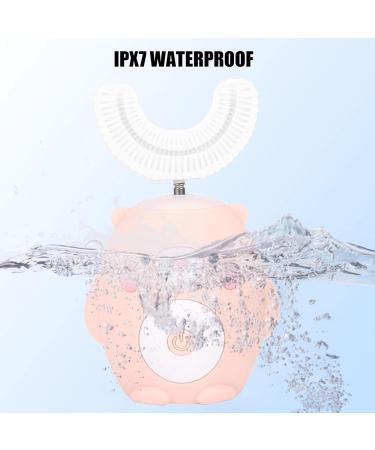 Kids U-Shaped Electric Toothbrush - Cute Cartoon Bear Design IPX7 Waterproof Automatic Tooth Whitening Oral Care (Pink) - Buy Online on GoSupps.com