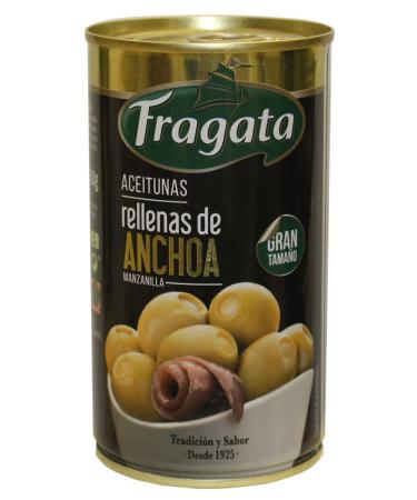 Fragata - Anchovy Filled Green Manzanilla Olives - 6 tins x 350g (net weight)