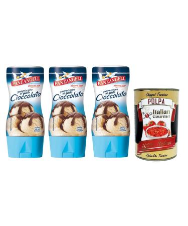 Italian Gourmet E.R. Paneangeli Flavored Garnish Sauce Chocolate Batch of 3 sauces for chocolate garnish 200 g + box of 400 g
