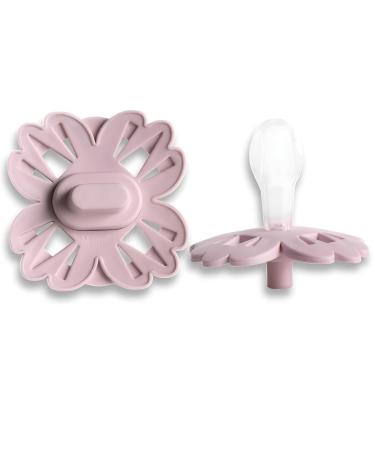 Mamillu Flurry Baby Pacifier Set - BPA-Free Medical Silicone Size 2 (6-18 Months) Vanilla Cream/Rose Blush Made in EU - 2 Pieces - Buy Online on GoSupps.com