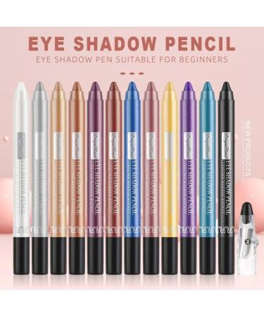 Glitter Eyeshadow Stick Colorful Set Eye Shadow Pen Eyeliner Eye Shadow Pencil Waterproof & Long Lasting Glitter Eyeshadow Stick Eye Makeup (Color : 12 Pack) - Buy Online on GoSupps.com