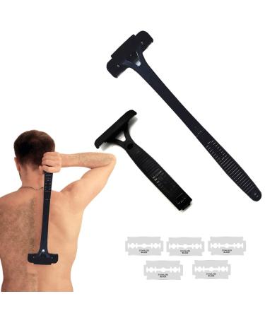 PandySarp Back Shavers for Men  Body Hair Trimmer- Foldable Long Handle Body Hair Trimmer -Wet or Dry Razor with Replaceable Blades-Men's Grooming Kit  Shaving & Hair Removal Products
