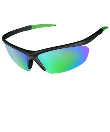 Gear District Polarized UV400 Sport Sunglasses Anti-Fog Ideal for Driving or Sports Activity Green Green