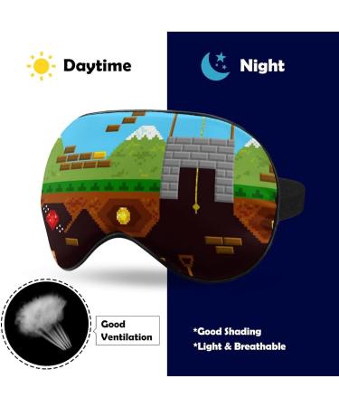 Retro Video Game Sleep Mask - Adjustable Strap Eye Cover for Sleeping and Travel - Buy Online on GoSupps.com