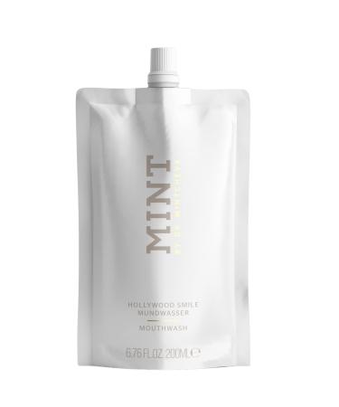 Mint Hollywood Smile Mouthwash Refill 2-Phase Whitening Formula with Hydrogen Peroxide 0 1% & Sodium Polyphosphate Alcohol-Free Vegan 6.76 fl oz