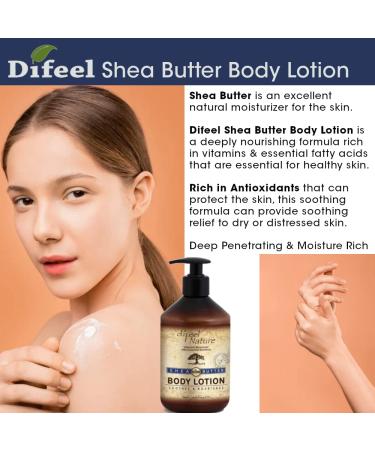 Difeel Nature Shea Butter Moisturizing Body & Hand Lotion 16.9 oz (2-PACK) - Buy Online on GoSupps.com