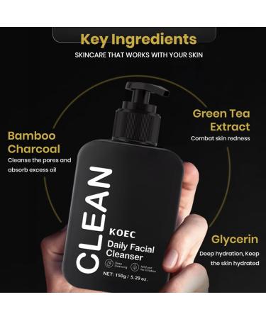 KOEC Daily Face Wash & Face Moisturizer Deep Exfoliating | Hydrating | Firming | Unscented for Sensitive Skin Paraben Free Natural Skincare Gift Set 5.29 Oz. Each. - Buy Online on GoSupps.com