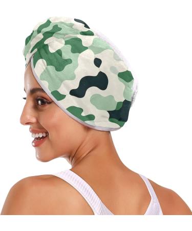 Black Green Teal Graffiti Hair Towel 2 Pack | Super Absorbent Quick Dry Hair Turbans for Women & Girls - Buy Online on GoSupps.com