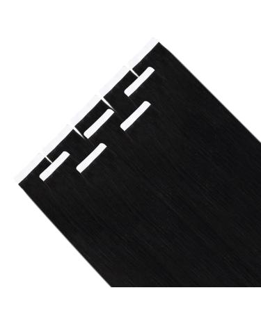 Runature Virgin Real Hair Tape In Extensions - Black Remy 50cm (20 Inch) 25g - Natural Look #1 Stucco Color - Buy Online on GoSupps.com