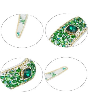 Crystal Rhinestone Headbands Velvet Padded Wide Headwear Diamond Beaded Bling Hairbands Non-slip Hard Headbands for Women Girls Daily Wearing Party Wedding Hair Accessories (Emerald) - Buy Online on GoSupps.com