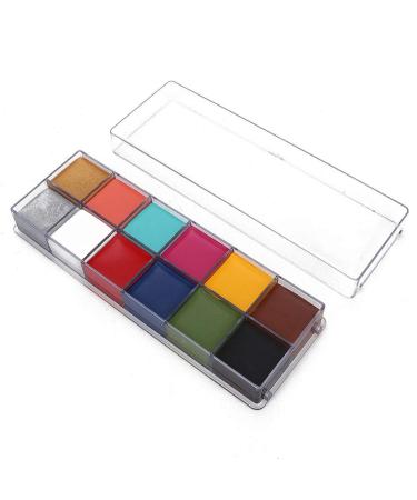 12 colors make-up fat color waterproof and sweatproof body paint oil paint Halloween party birthday diy face make-up graffiti color (#1)