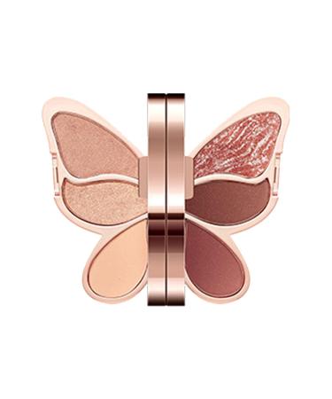 Butterfly Shape Eyeshadow Palette | High Pigmented Matte Glitter Eye Makeup Long Lasting Waterproof Butterfly Shape Eye Makeup Palettes Long Lasting Waterproof/ Chocolate Mousse Color