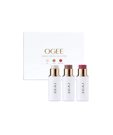 Ogee Sculpted Face Stick Trio - Organic Bronzer, Blush & Highlighter - Crystal Contour Collection - Buy Online on GoSupps.com