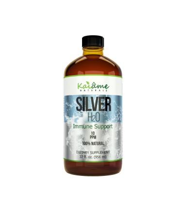 Kaiame Naturals Colloidal Silver, Ionic Silver Solution, 10 PPM, Large 32 oz Glass Bottle, Natural Immune Support Supplement, Safe for Adults, Children, and Pets 32 Fl Oz (Pack of 1) Capped