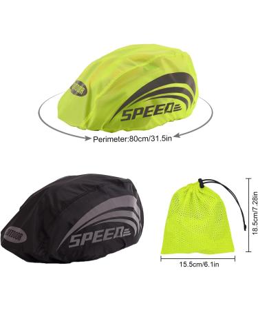 Zimoer Bike Helmet Rain Protection - Reflective High Visibility Covers for All Helmets (Green Black) - 2 Pack - Buy Online on GoSupps.com