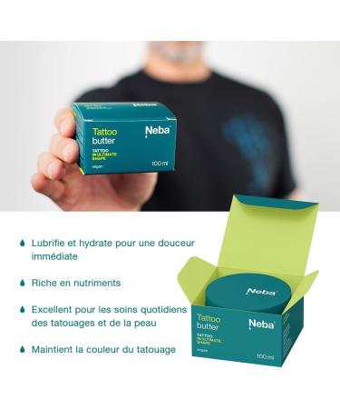 Neba - Tattoo Butter - Refreshing Tattoo Cream - Aftercare Tattoo Balm - Skin Care - Aftercare Care for Tattooed Skin - Fresh Tattoos - Vegan - Can 100ml - Buy Online on GoSupps.com