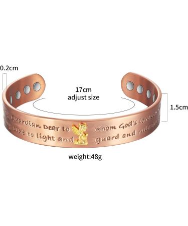 Enermagix Copper Magnetic Cuff Bands for Men & Women - 99.9% Pure Copper Strong Magnets Stylish Hardship Bracelet - Buy Online on GoSupps.com