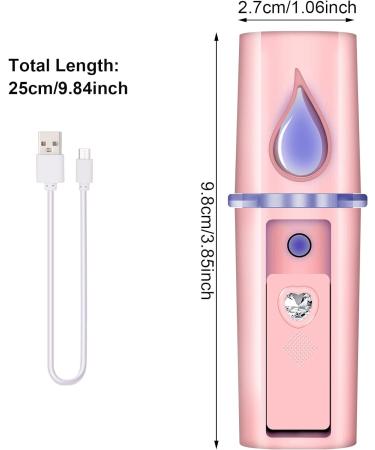 2 Pcs Nano Facial Mister Portable Mini Face Mist Sprayer for Skin Care, Makeup - USB Rechargeable Mirror - Pink White - Buy Online on GoSupps.com